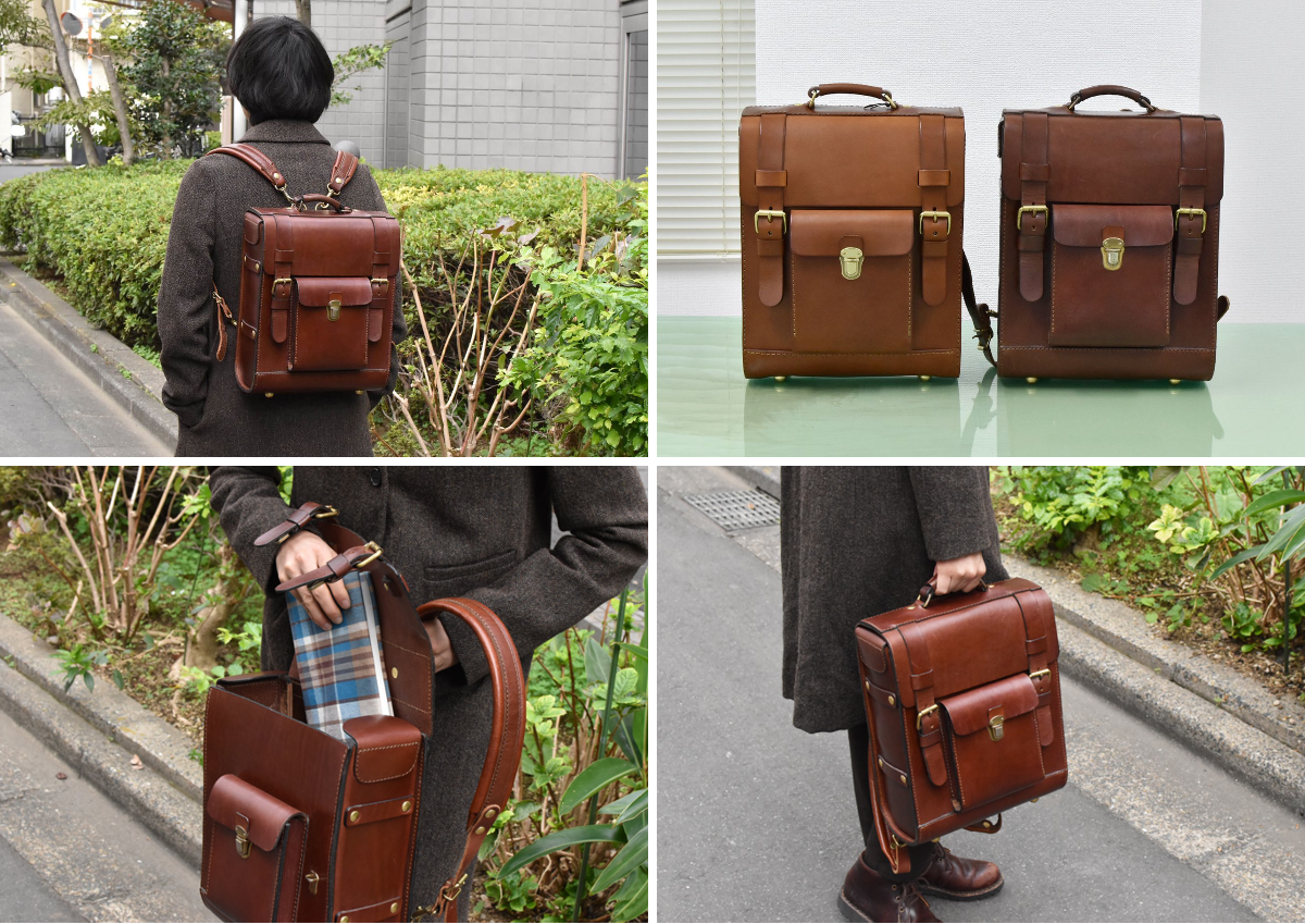 現行美品✨HERZ カスタム わんぱくリュック R144 Mサイズ チョコ HERZ
