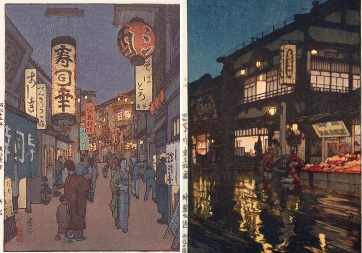 【鉛筆サイン有り】吉田遠志 代表作 「夜の東京 両国橋より」昭和14年 鉛筆サイン有り】吉田遠志 代表作 「夜の東京 両国橋より」昭和14年