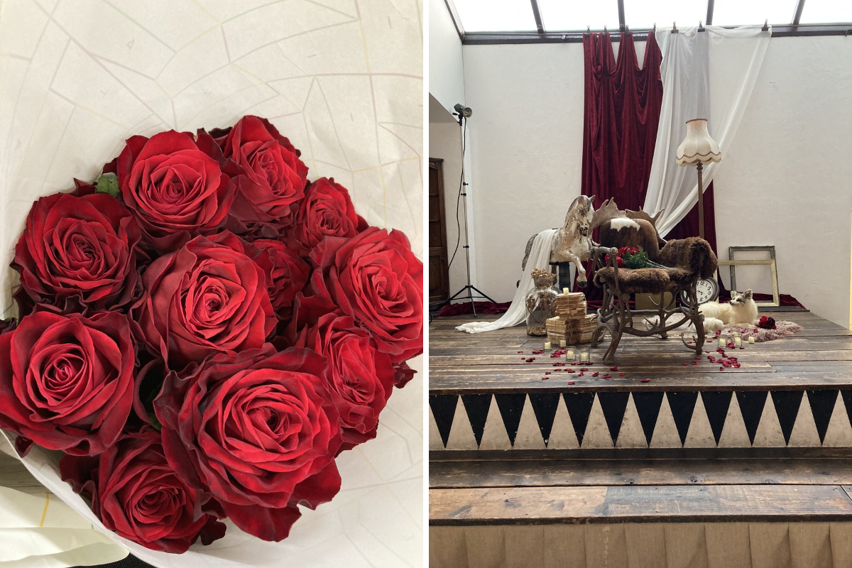 Sageyoung フラワーギフト レインボーローズ 宮舘涼太薔薇 キラキラ
