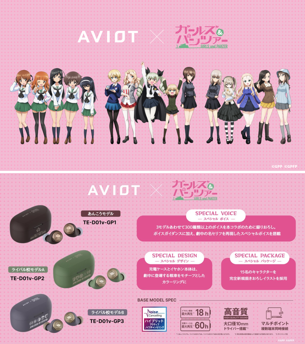 AVIOT×ガルパン コラボワイヤレスイヤホン あんこうモデル 販売終了