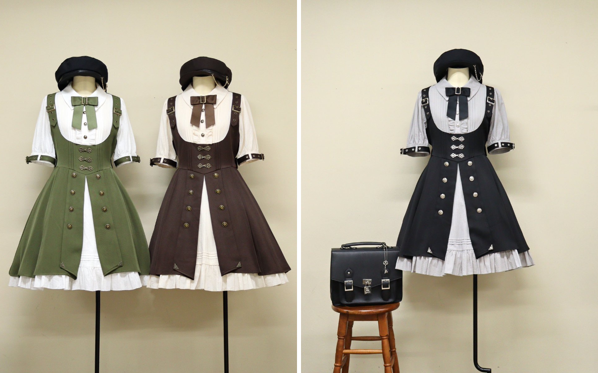 Amavel Mechanical Dollレイヤードワンピース　ブラック 1933446851552031234