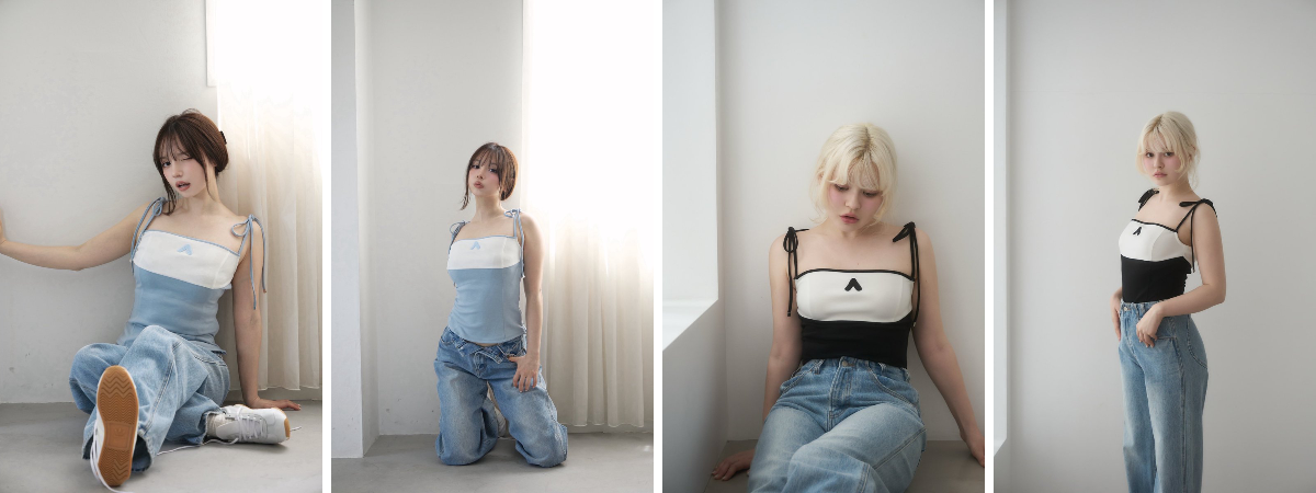 トップス andmary Sora bicolor camisole ice blue andmary on X: 