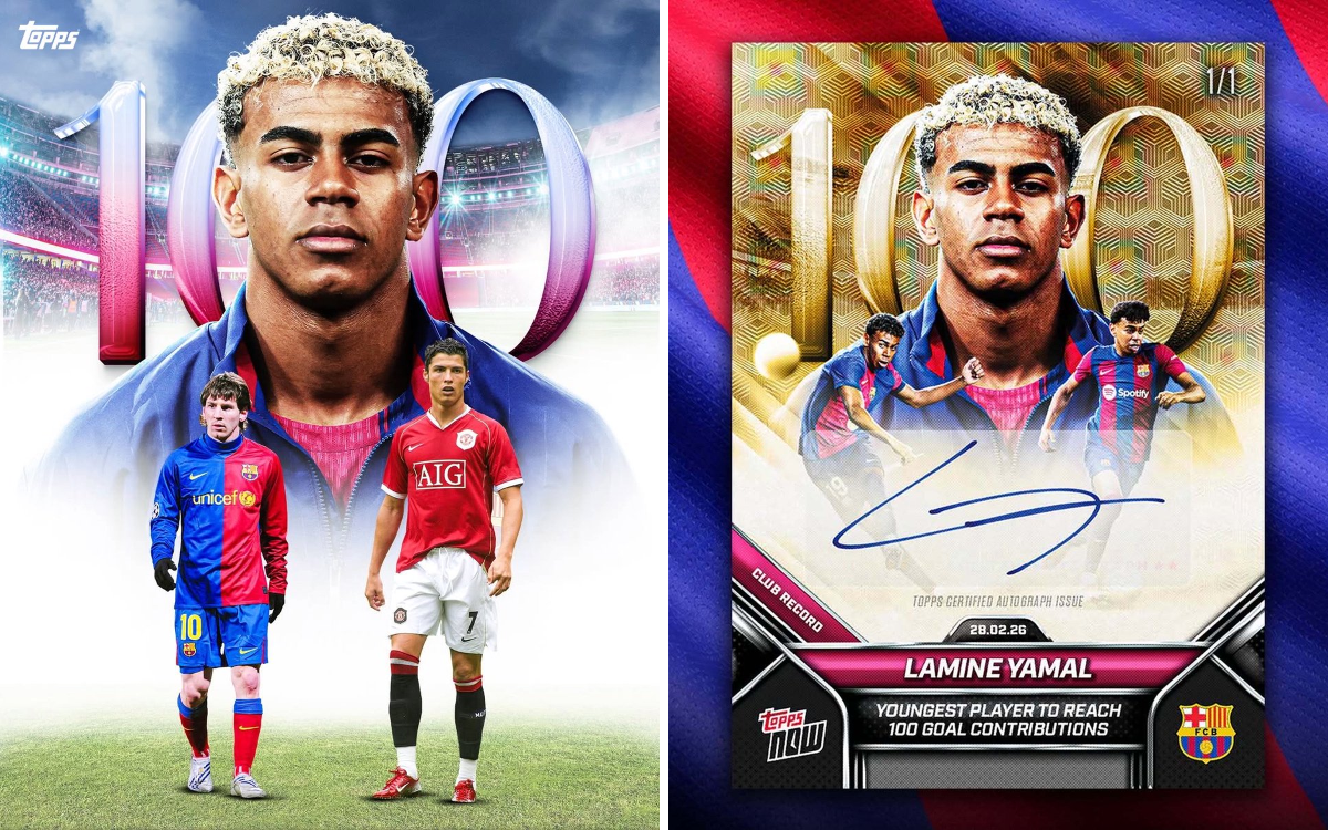 Topps Japan pe X: „ラミン・ヤマルが史上最年少で通算100ゴール
