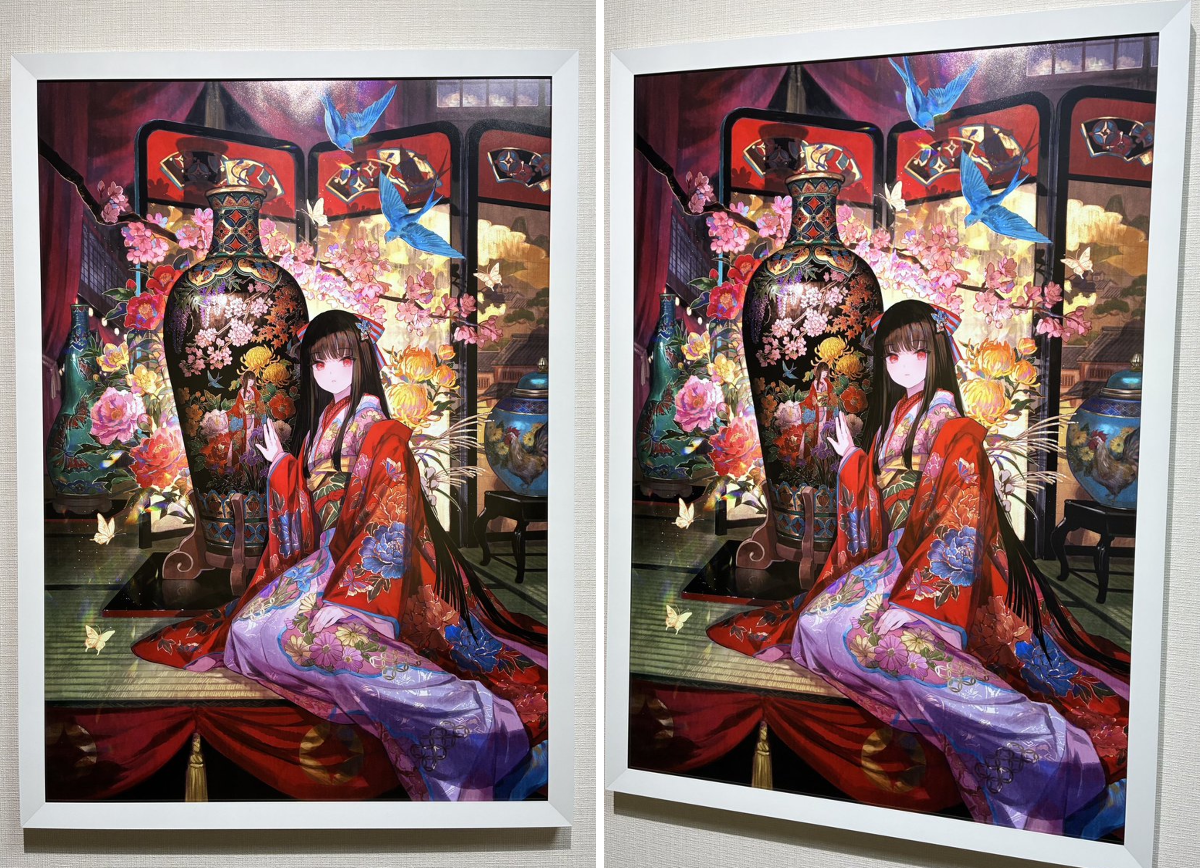 万博 絵師100人展 藤ちょこ 複製原画　七宝花鳥美人図花瓶 水芹 on X: 