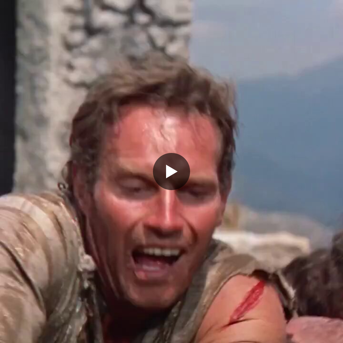 In Ben-Hur: Judah (Charlton Heston), Exhausted in the Desert, Is Silently Given Water by Jesus—only His Silhouette Is Visible, His Face Hidden.
