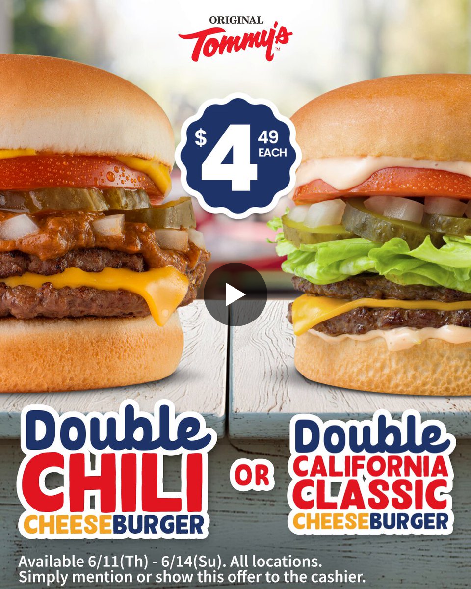 The Original Tommy's ב-X: 🍔 This one's for the cheeseburger