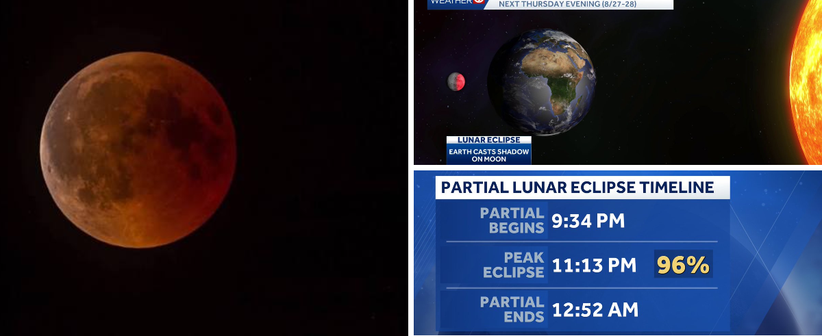 Nick Bender در X: «🌘 Near-total lunar eclipse this Thursday! This