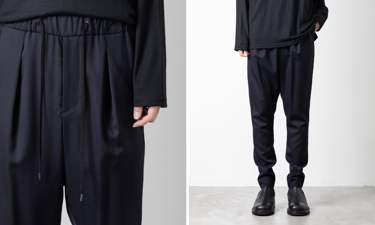 美品　ato　クラシックウールサルエルパンツ　24AW　ブラック　46　古着 ato on X: 