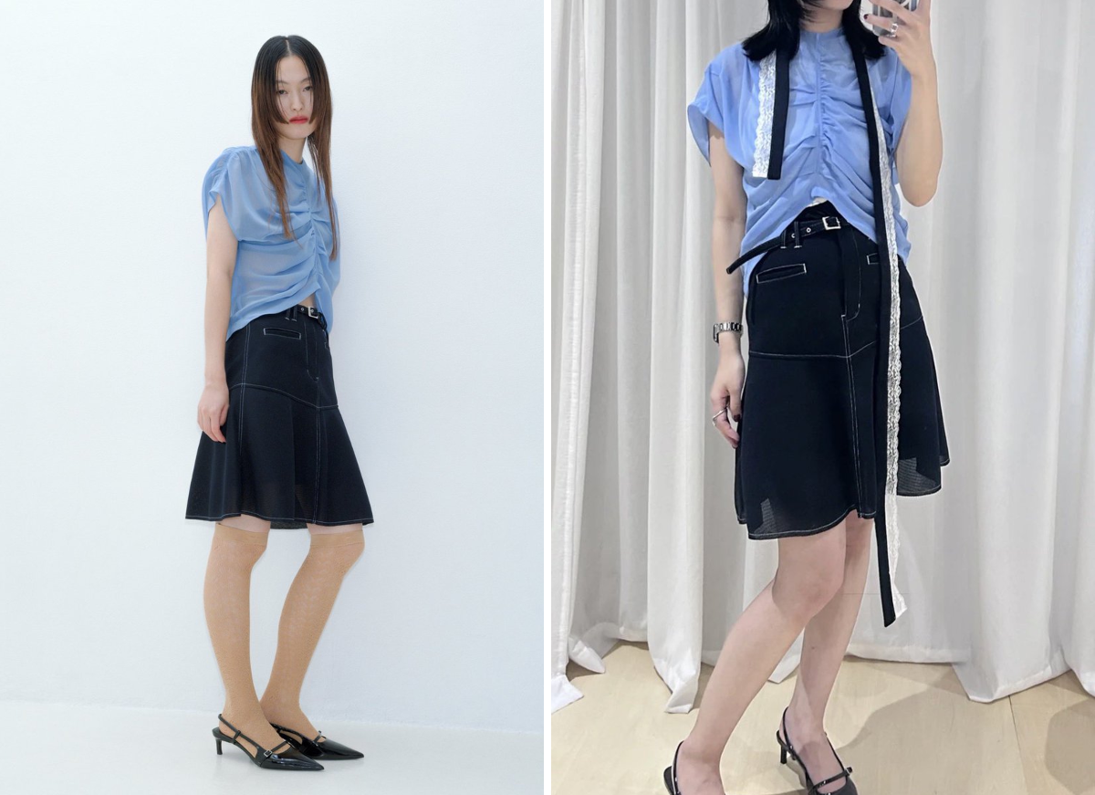 RITSUKO KARITA 23SS スカート RITSUKO KARITA - Collage print pleats