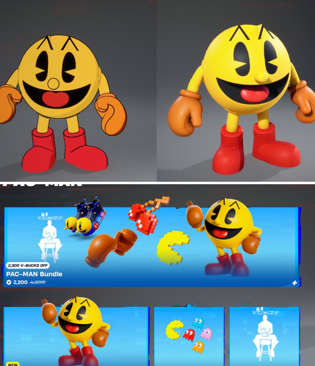 LootTrackerFN on X: "PAC MAN FORTNITE BUNDLE IS FOR 2,200 VB GET THEM ...