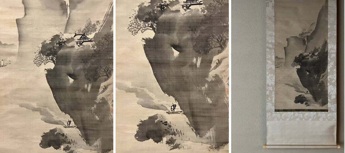 ♥️特別値下げです EDOYA 応挙、円山派の謎の水墨原画 額付き コマ鳥