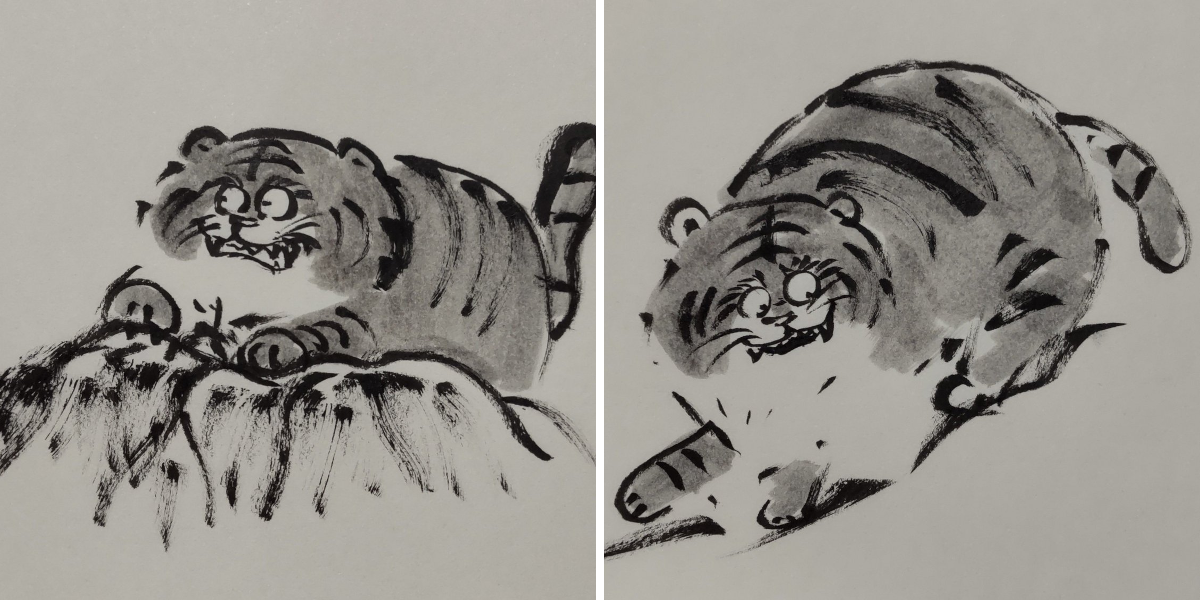 写実雪中のアムール虎鉛筆画 十筆斎 on X: 