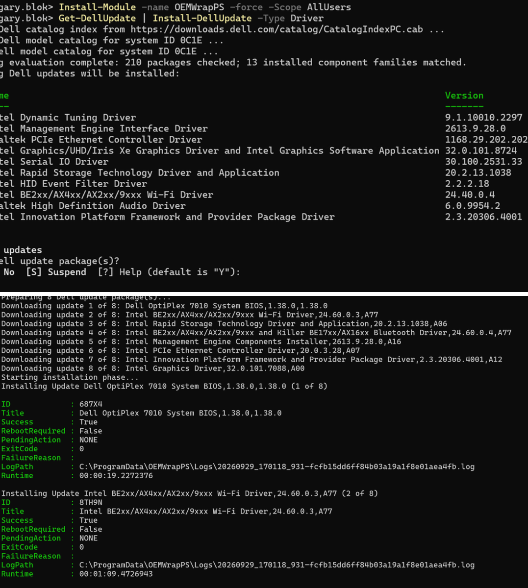 Gary Blok [GARYTOWN.COM] on X: "#PowerShell Gallery module OEMWrapPS ...