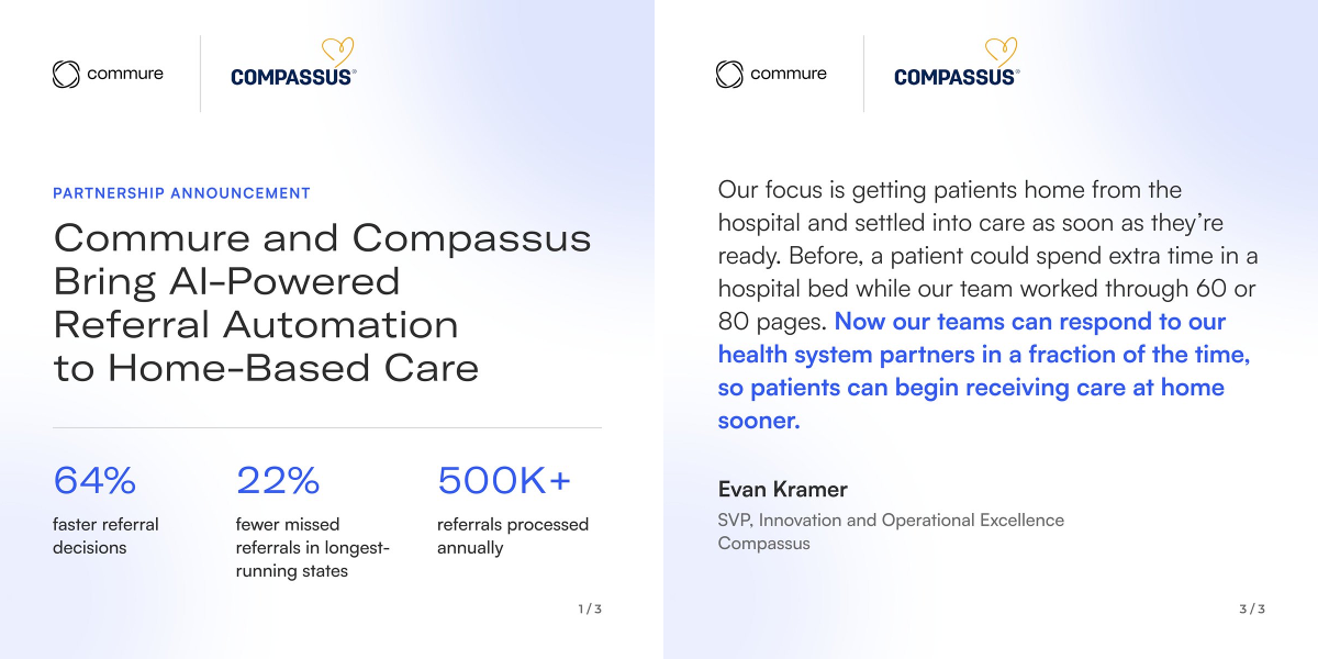 Commure on X: "A single home health or hospice referral can run 60 to ...