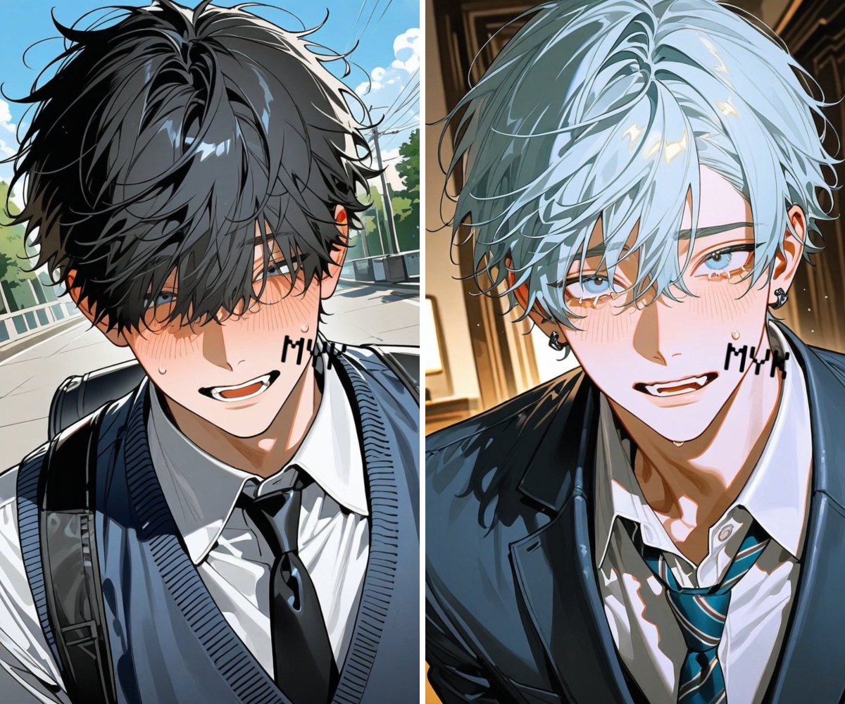 𝕞̿̈𝕪𝕜 on X: "似た者同士🖤🩵" / X