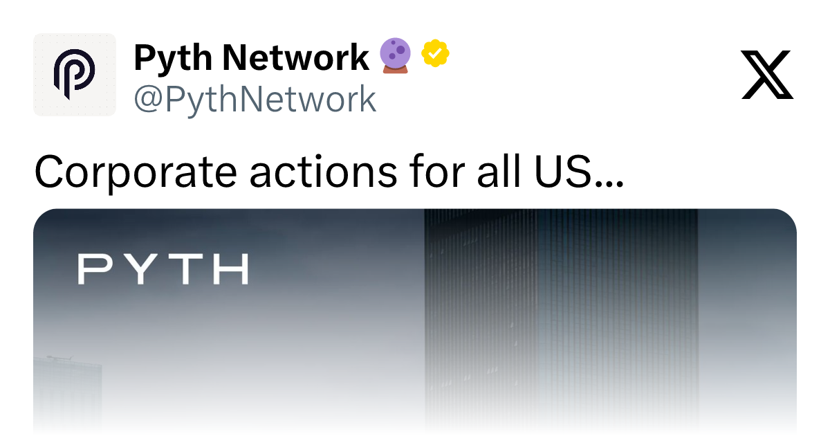 Pyth adds corporate action data for all U.S. equities